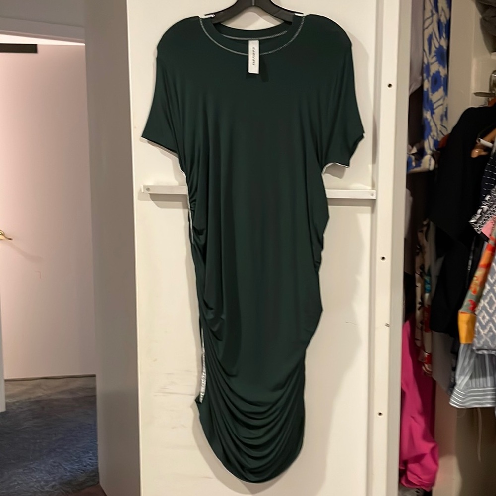 Carven green dress fits like 10